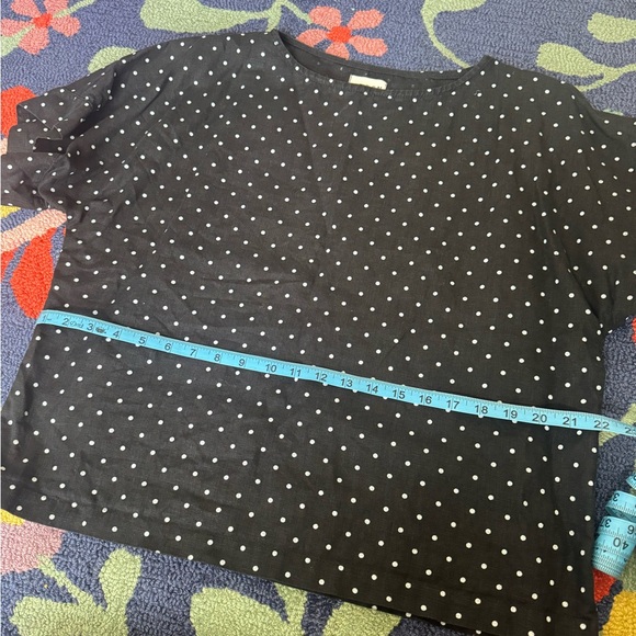 OFFON clothing LINEN SHORT SLEEVE BLOUSE in Polka Dots with Detachable COLLAR - Picture 10 of 10